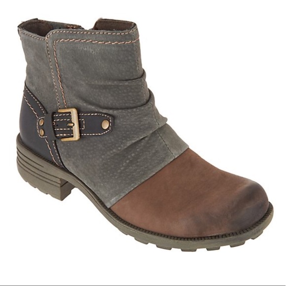 stone suede ankle boots